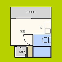 グランビルド道頓堀 ワンルームの間取図画像