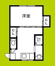 マミーハイツ 1LDKの間取図画像