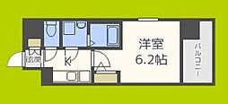 エスリード本町靭公園レジデンス 1Kの間取図画像