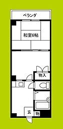キッポー平野加美 2Kの間取図画像