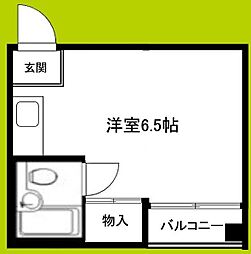 グランメール平野 1Kの間取図画像