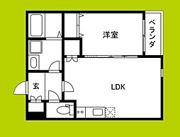REVITA野崎 1LDKの間取図画像