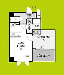 コンフォート泉尾 1LDKの間取図画像