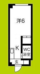 CasaGrande 1Kの間取図画像