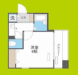 プレサンス西心斎橋 1Kの間取図画像