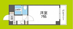 アクエルド都島 1Kの間取図画像