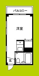 北野第5ハイツ ワンルームの間取図画像