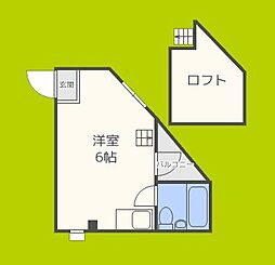 アスカ藤 ワンルームの間取図画像