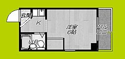 新深江大石パレス ワンルームの間取図画像