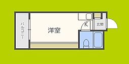 池田マンション ワンルームの間取図画像
