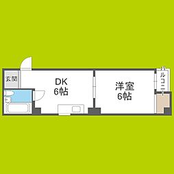 ハイムエルザ 1DKの間取図画像