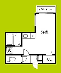 緑橋大発マンション ワンルームの間取図画像