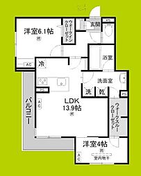大阪市旭区赤川4丁目アパート 2LDKの間取図画像