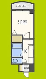 ノルデンハイム新大阪 1Kの間取図画像