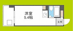 パークサイド上本町駅前 ワンルームの間取図画像