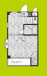 プロミネント相川 ワンルームの間取図画像