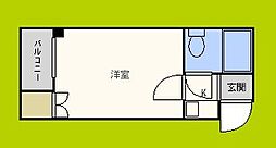 ケアンズクラブ帝塚山 1Kの間取図画像