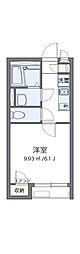 クレイノエラン 1Kの間取図画像