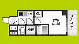 エスリード弁天町NORTHRESIDENCE 1Kの間取図画像