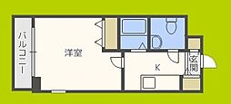 ジュネス東住吉 1Kの間取図画像