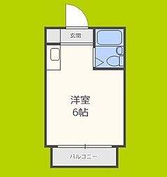 清水728ハイツ ワンルームの間取図画像
