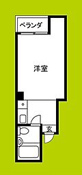 プレアール上住吉 1Kの間取図画像