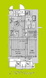 プレリス鶴見緑地グランガーデリア 1LDKの間取図画像