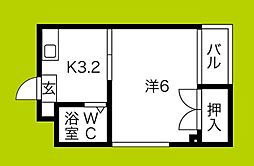 エムオーハイツアビコ 1Kの間取図画像