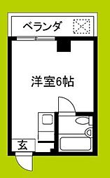 アベノサンク ワンルームの間取図画像