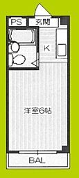 スタンドアップ瑞光 ワンルームの間取図画像