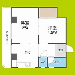 サンヒルズ 2DKの間取図画像