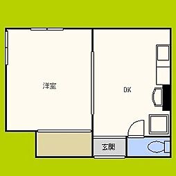 明和マンション 1DKの間取図画像
