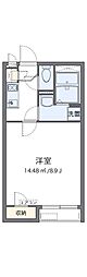 クレイノトレス 1Kの間取図画像