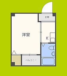 メゾンロレアール ワンルームの間取図画像