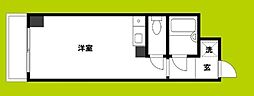 ミフネセントラルベア東三国 ワンルームの間取図画像