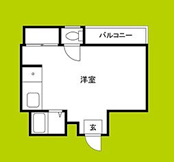 ハピネス丸萬 ワンルームの間取図画像