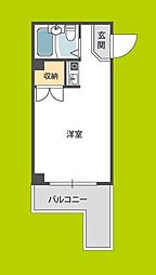 メゾン真法院 ワンルームの間取図画像