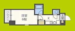 エステムコート大阪城南2 1Kの間取図画像