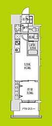 大阪市中央区松屋町住吉マンション 1LDKの間取図画像