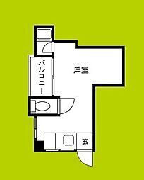 井下花園マンション ワンルームの間取図画像