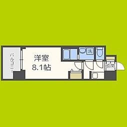 S-RESIDENCE阿波座WEST 1Kの間取図画像