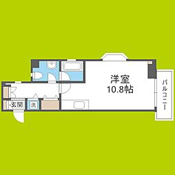 Aden江戸堀 ワンルームの間取図画像