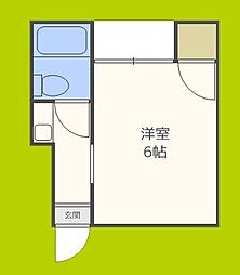 グランドムール北田辺 ワンルームの間取図画像