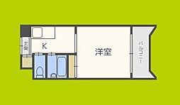 ファイブツー 1Kの間取図画像
