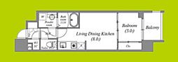 ArtizA瓦屋町I 1LDKの間取図画像