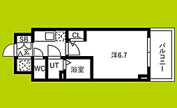 大阪市生野区巽西4丁目マンション 1Kの間取図画像