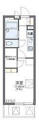 レオパレスグリーンアイビー 1Kの間取図画像