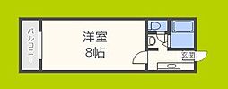 アベニューフロベール 1Kの間取図画像
