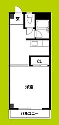 グリーンハイツ 1DKの間取図画像