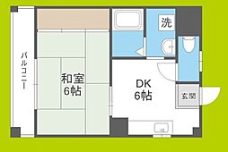 ステーツ横堤 1DKの間取図画像